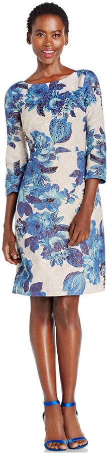 Mariage - Adrianna Papell Floral-Print A-Line Dress