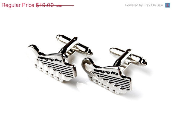 Hochzeit - On Sale & Free Shipping Guitar Cufflinks - Groomsmen Gift - Men's Jewelry - Gift Box Included