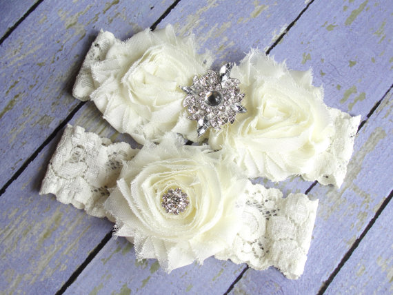 Hochzeit - 100+ Colors, Wedding Garter Belt, Garter Wedding, Ivory Garters, Lace Garter, Bling Garter, Custom Garter, Garter Sets