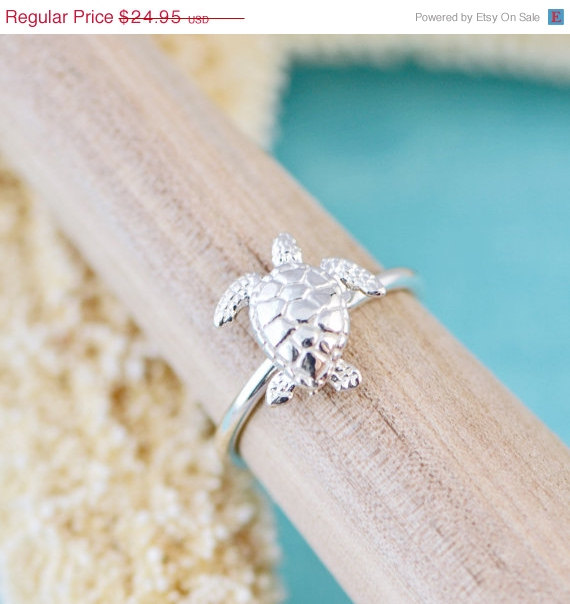 Hochzeit - Memorial Day Sale Sea Turtle Ring - Sterling Silver Turtle - Nautical Jewelry - Sea Turtle Jewelry - Silver Sea Turtle - Beach Jewelry