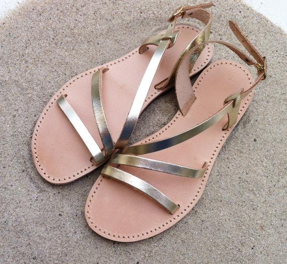 Wedding - leather sandals, women shoes , gold sandals, wedding sandals, bridesmaids sandals
