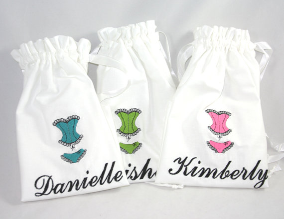 Wedding - Personalized Lingerie Bag for Bride or Bridesmaids Gifts, Wedding Shower, Bridal Gift