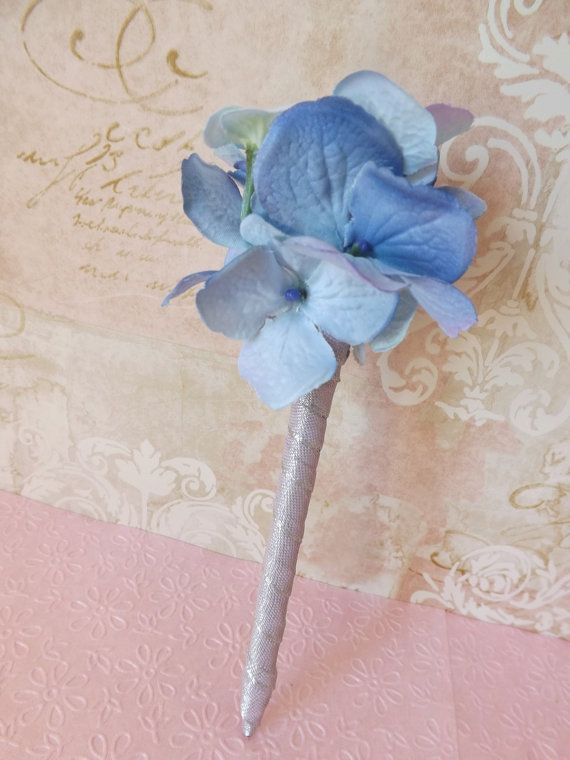 Mariage - Hydrangea Wedding Guest Book Pen- Blue Hydrangeas