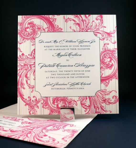 Hochzeit - Vintage Swirl Wedding Invitation DEPOSIT LISTING
