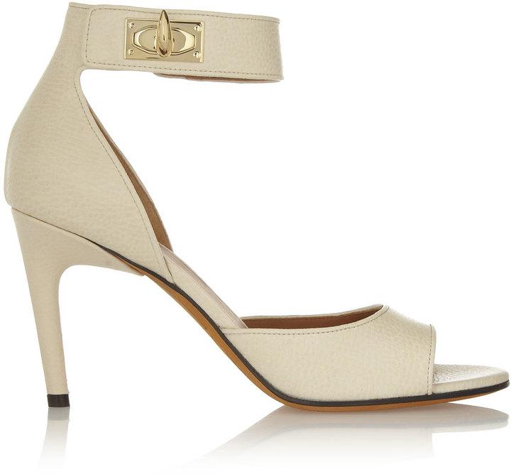 Mariage - Givenchy Shark Lock textured-leather sandals in cream