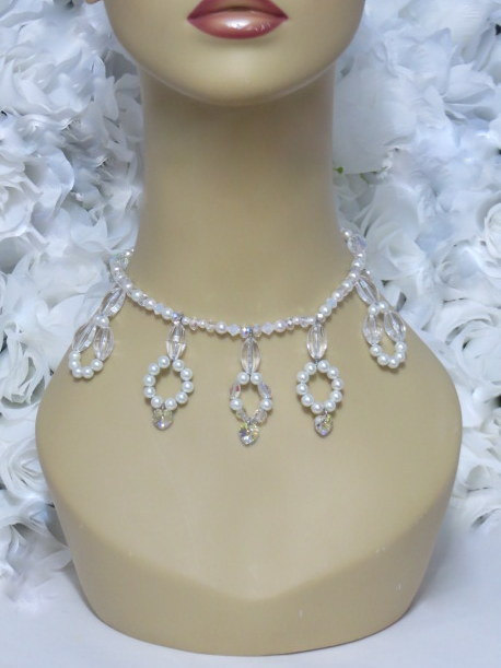 Hochzeit - Supernal Swarovski Pearl Necklace And Earring Set - Pearl Jewelry - Bridal Jewelry - Wedding Accessory - Womens Gifts - Jewelry set
