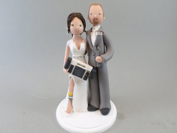 زفاف - Custom Handmade Paramedic & Mechanic Wedding Cake Topper