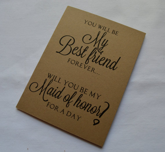 Mariage - You will be my BEST FRIEND FOREVER Bridesmaid Card Bridesmaid card bridesmaid card will you be my bridesmaid card best friends bridal card