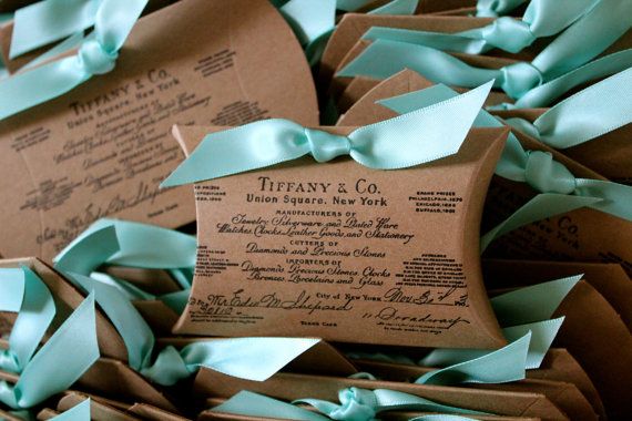 Wedding - Set Of 10 - Tiffany & Co Inspired Pillow Boxes