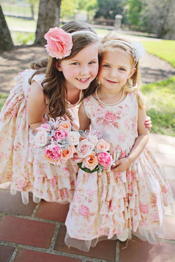 Hochzeit - Floral And Ruffled Flower Girl Dresses