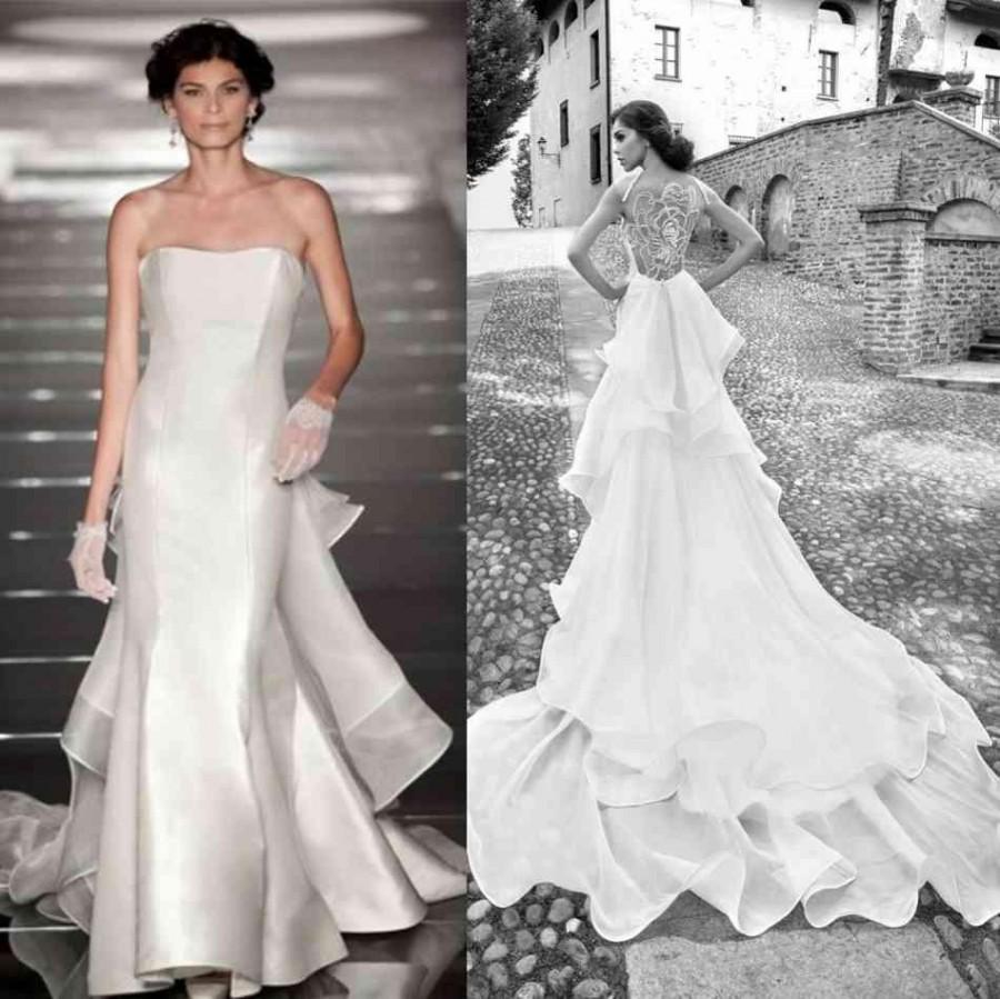 Wedding - 2015 New Arrival Alessandra Rinaudo Wedding Dresses Sheer Cheap A Line Organza And Satin Beaded Chapel Train Bridal Ball Gowns Dresses Online with $132.62/Piece on Hjklp88's Store 