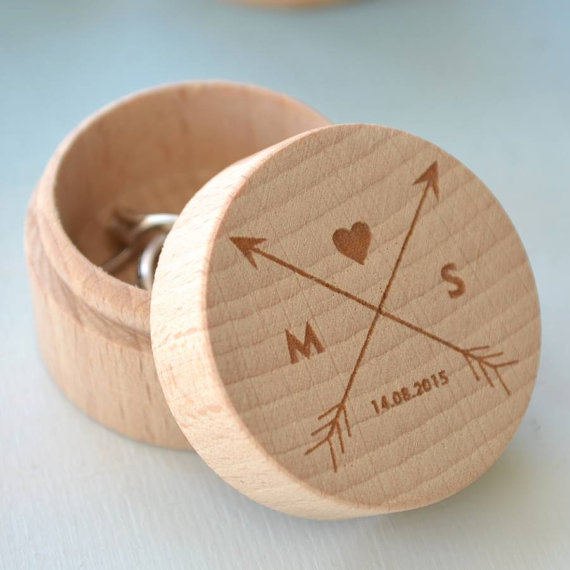 زفاف - Personalised Wooden Trinket/Ring Box (RB03)