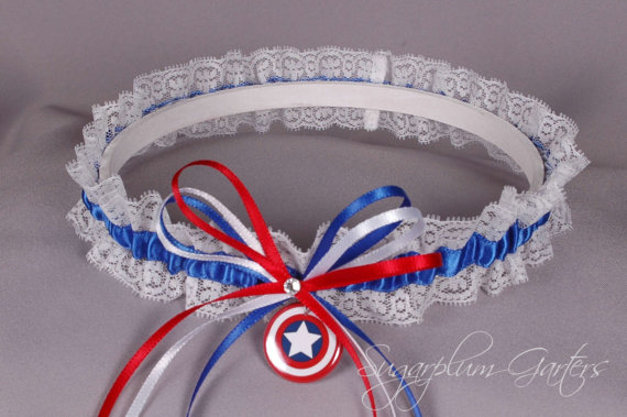 Mariage - Captain America Lace Wedding Garter