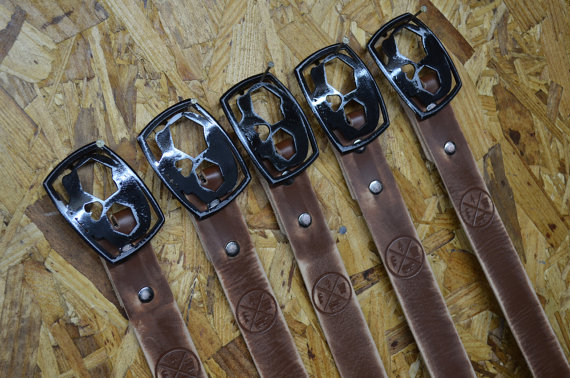 زفاف - Groomsmen Gift Pack Steel Buckle & Leather Belt combo