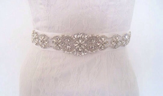 زفاف - Crystal bridal sash crystal wedding belt queen