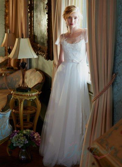 Mariage - JOL264 romance forest airy short sleeves tulle wedding dress