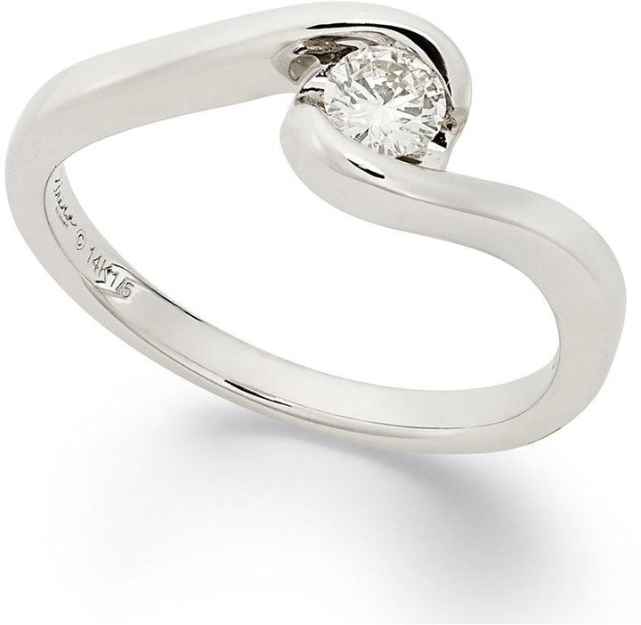 Hochzeit - Sirena Diamond Bridal Ring in 14k White Gold (1/5 ct. t.w.)