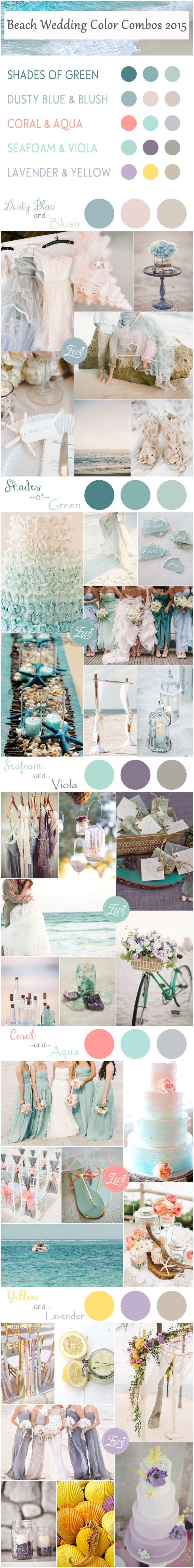 Mariage - Top 5 Beach Wedding Color Ideas For Summer 2015