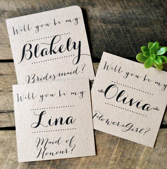 Mariage - EMILY--Will you be my Bridesmaid Card, Flower Girl Card, Maid of Honour Card