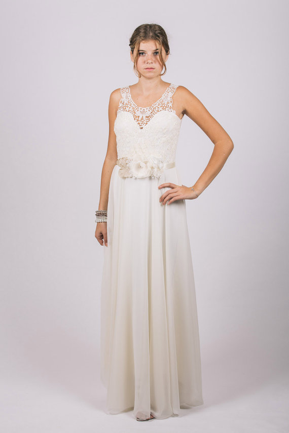 Wedding - Custom Make Wedding Dress - Open Back Lace Wedding Dress / Floor-length Bridal Dress / Lace Wedding Gown : JESSICA Floral Lace Dress