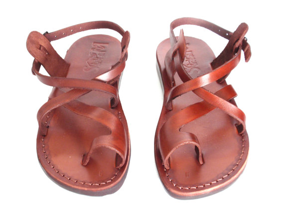 Mariage - SALE ! New Leather Sandals JERUSALEM Women's Shoes Thongs Flip Flops Flats Slides Slippers Biblical Bridal Wedding Colored Footwear Designer