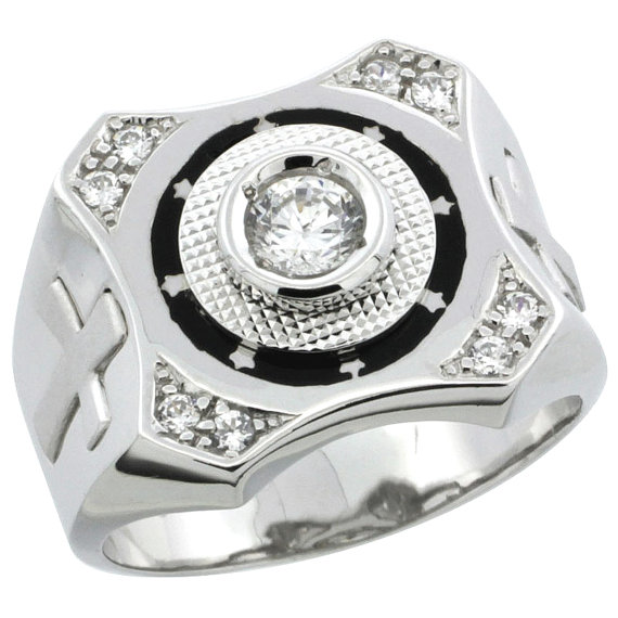 زفاف - Mens Ring, Cross Onyx Ring, Sterling Silver Ring, Mens Gifts, Mens Engagement Ring, Mens Anniversary Rings, Mens Jewelry