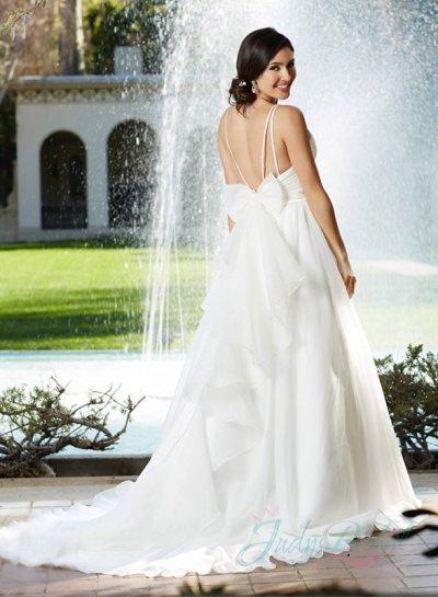 زفاف - JW15164 sexy thin straps bow back organza ball gown wedding dress