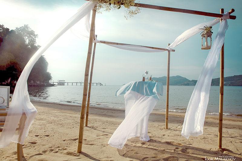 Hochzeit - Beach canopy Setup