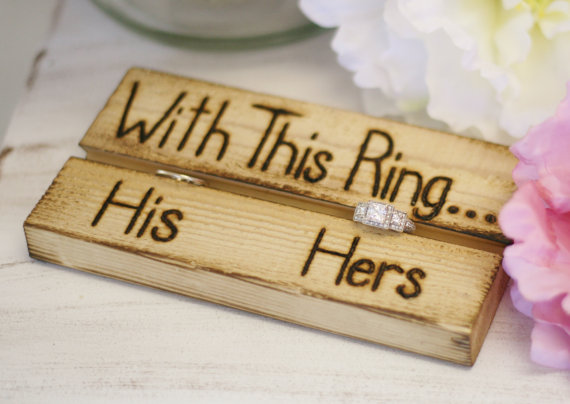 Mariage - Personalized Ring Bearer Pillow Rustic Vintage Wedding Decor