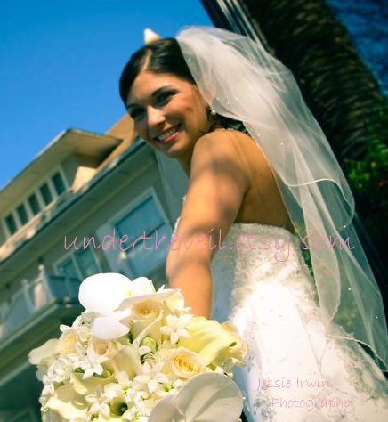 Свадьба - SOFT TULLE, Fingertip Length Sparkle 2 Tier Wedding Veil, Winter Woodland Wedding