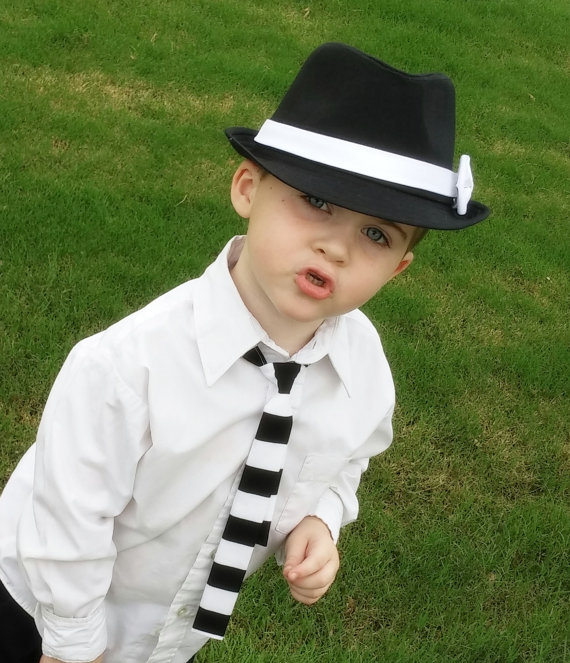 Mariage - Black Fedora - choose color of band  MANY COLORS AVAILABLE - child