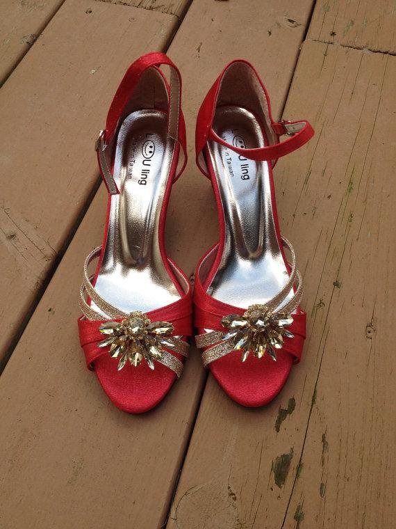 زفاف - Wedding Shoe Clips ~ Sandal Clips, Weddings, Proms, Shoe Clips, Shoe Accessories, Crystal Shoe Clips, Crystal or Champagne color