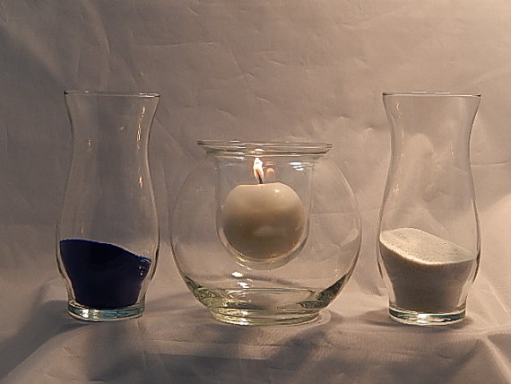 Hochzeit - Personalized Unity Sand Ceremony Set - Bubble Ball with Candle and Hanging votive