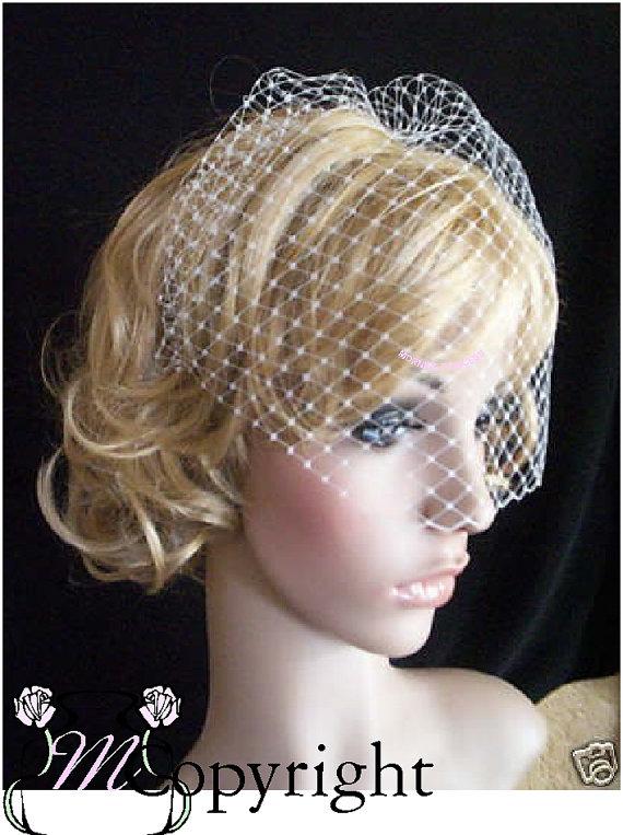 Wedding - Rusian Veiling ivory Blusher Wedding Veil with Comb Ready to Wear