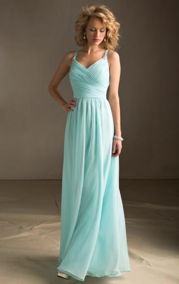 Hochzeit - Blue Green Romantica Bridesmaid Dress