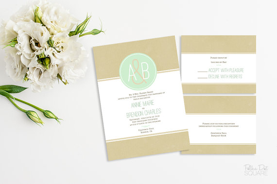 زفاف - Printable wedding invitation set Pastel wedding invitation