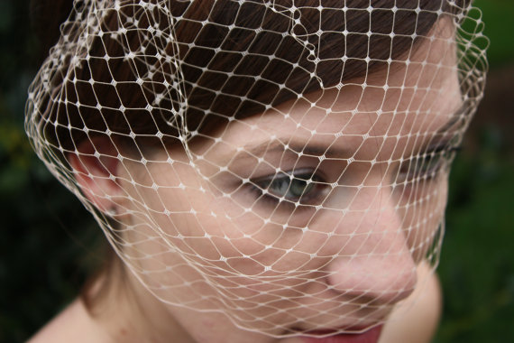 Hochzeit - Small Birdcage Blusher Wedding Veil 21 Colors Available Made to Order
