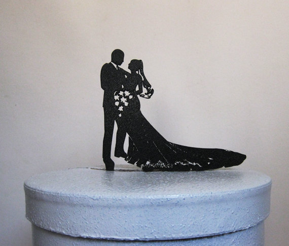 زفاف - Wedding Cake Topper - Bride and Groom Silhouette