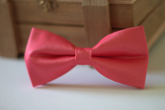 Mariage - Coral Bow Tie - Coral Bow Tie - Groom Bow Tie - Bridal Bow Tie - Coral Baby Bow Tie - Adult Bow Tie - Pet Bow Tie - Groomsmen Coral Bow Tie