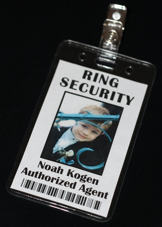 Hochzeit - Ring Security Badge - Ring Bearer - Ring Security Agent