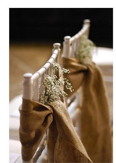 Свадьба - Burlap chair sash - Rustic wedding