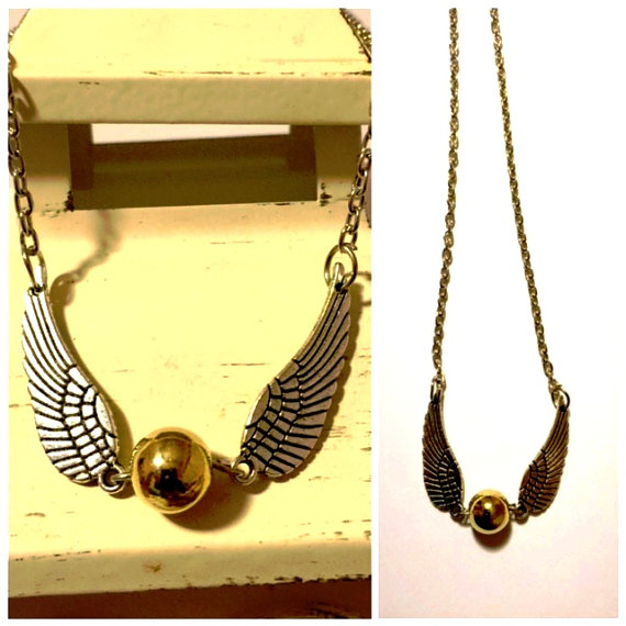 Свадьба - Golden Snitch Necklace, Potter Jewelry