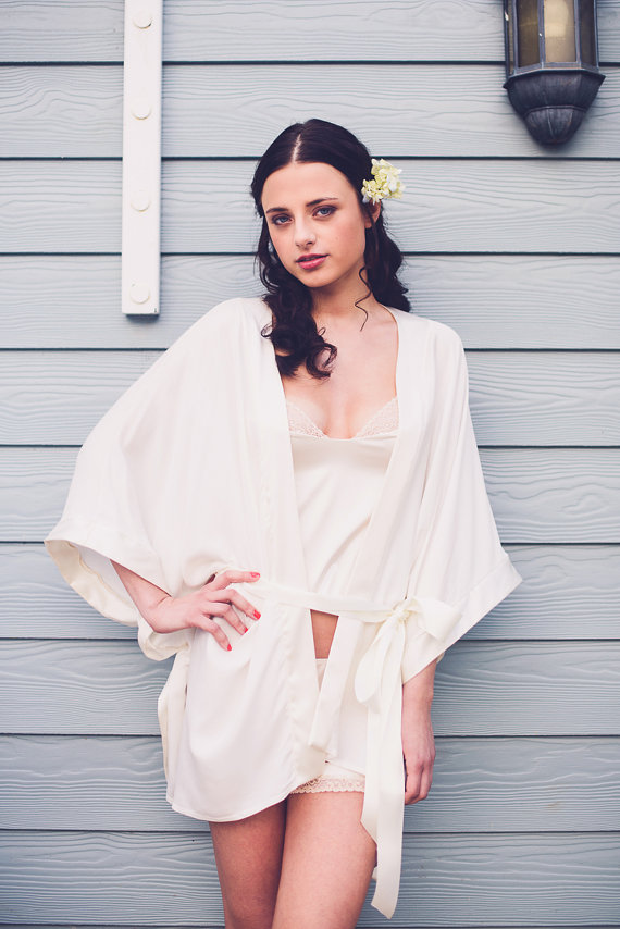 زفاف - Aiko Ivory Organic Cotton and Bamboo Gown