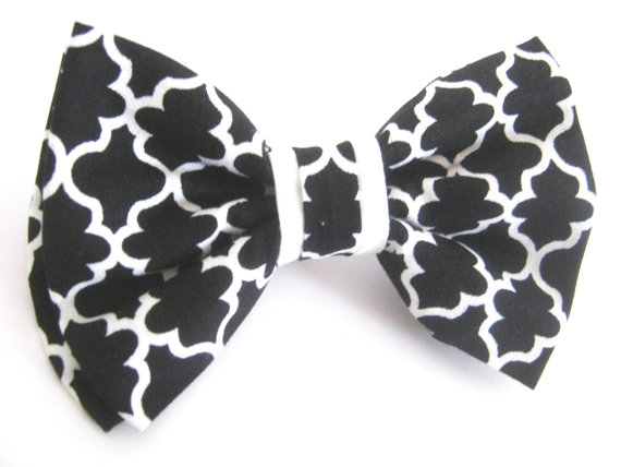 Mariage - dog bow tie ,black and white bow ,dog collar accessory ,attachable dog bow tie ,wedding bow