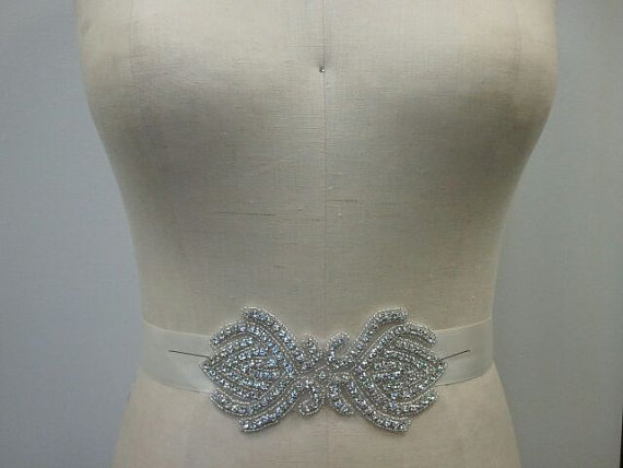 Hochzeit - Wedding Belt, Bridal Belt, Sash Belt, Bridesmaid Belt -  Crystal Rhinestone - Style B1012