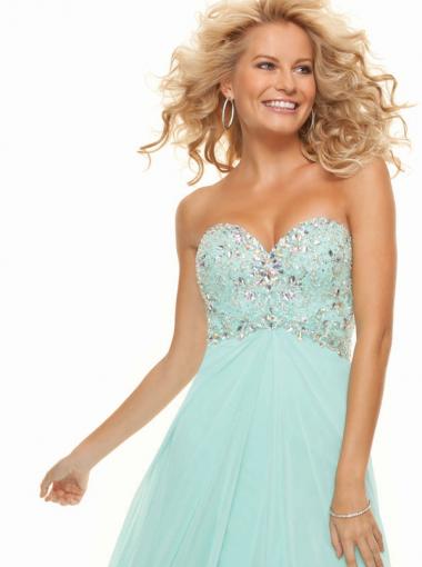 Mariage - A-line Sweetheart Natural Floor Length Sleeveless Beading Chiffon Light Pink Mint Prom / Homecoming / Evening Dresses By Paparazzi 93003