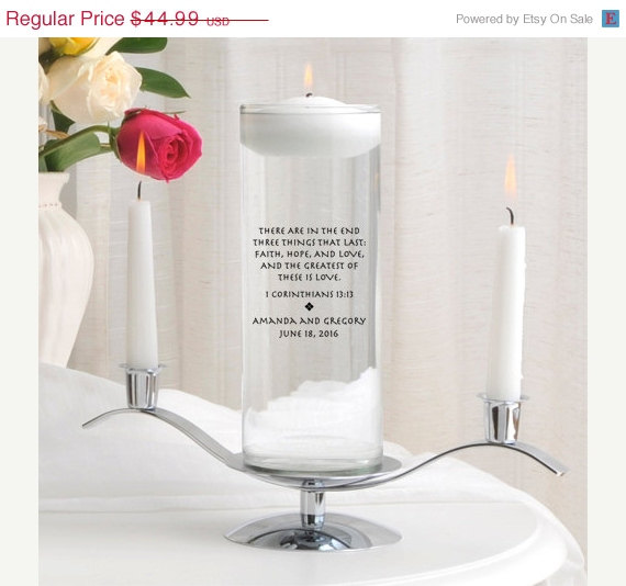 زفاف - Glass Wedding Candle Vase - Personalized Unity Candle - Floating Candle_377p15