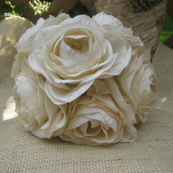 Mariage - Bridal Silk Toss Bouquet  Wedding  Flower Girl.