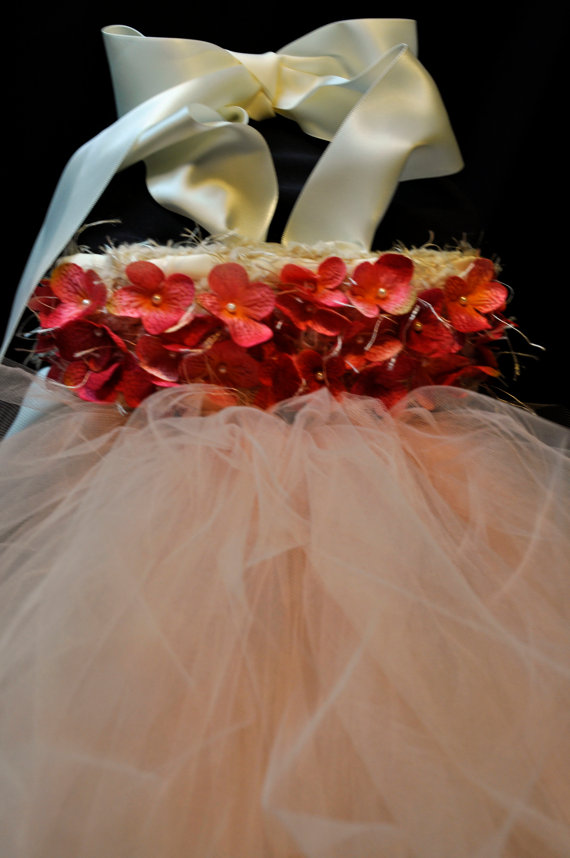 زفاف - Coral Blush Flower Girl Dress