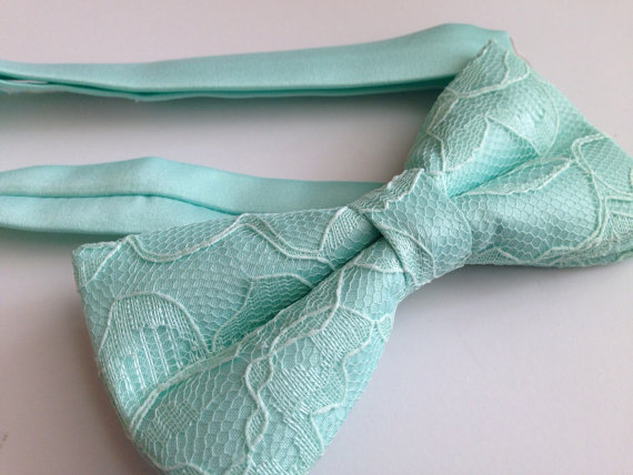 Mariage - Mint Lace Bow Tie - Mint Bow Tie - Groom Bow Tie - Bridal Bow Tie - Mint Baby Bow Tie - Adult Bow Tie - Pet Bow Tie - Groomsmen Mint Bow Tie